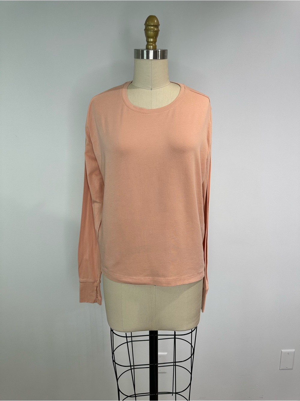FLX Long-Sleeve Crewneck Top in Peach